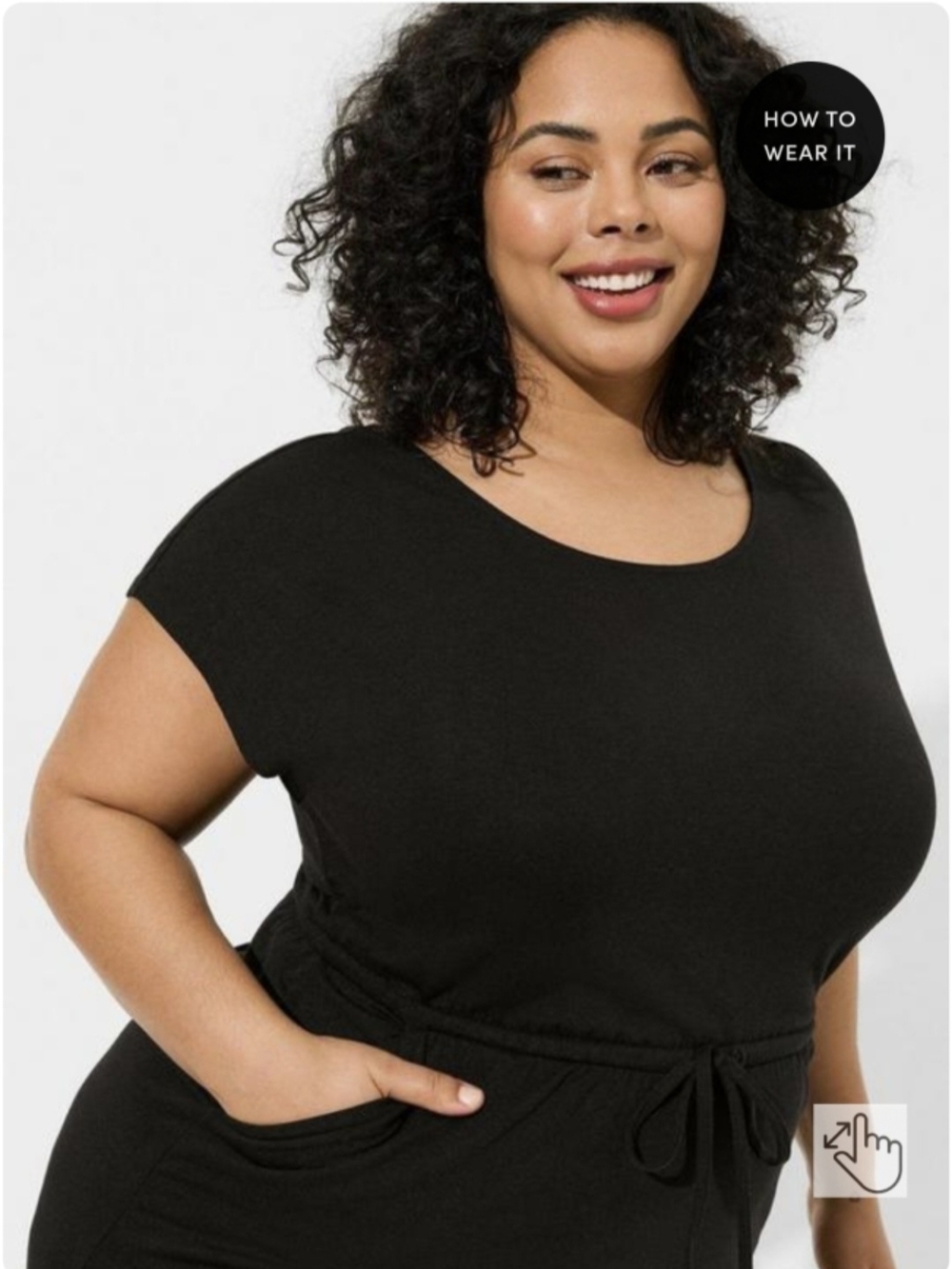 Torrid Midi Jersey Cross Back Slit Dress- Black - Picture 3 of 10